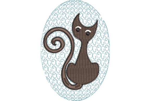 Cat in Oval Background