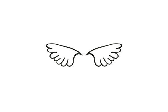 Cupid Wings Line Art