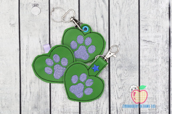 Dog Paw ITH Keyfob Design