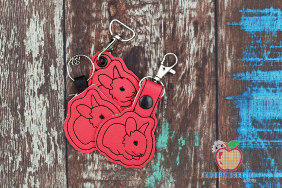 Dwarf Rabbit in the Hoop Keyfob