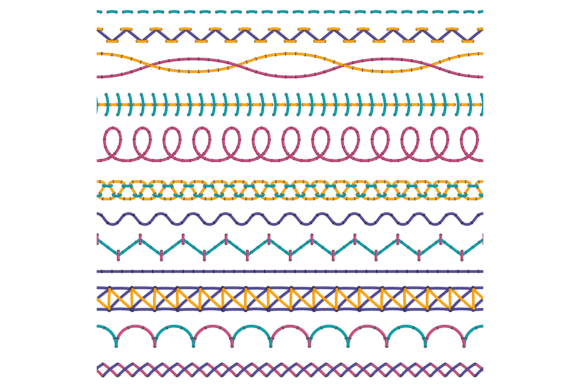 Embroidery Stitches. Fashion Fabric Stit
