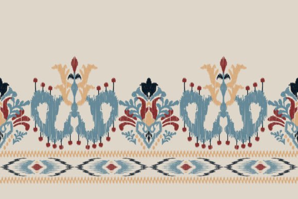 Ikat Floral Paisley Embroidery