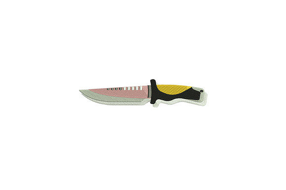 Kitchen Knife Embroidery Design