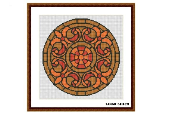Stained Glass Orange Ornament Embroidery