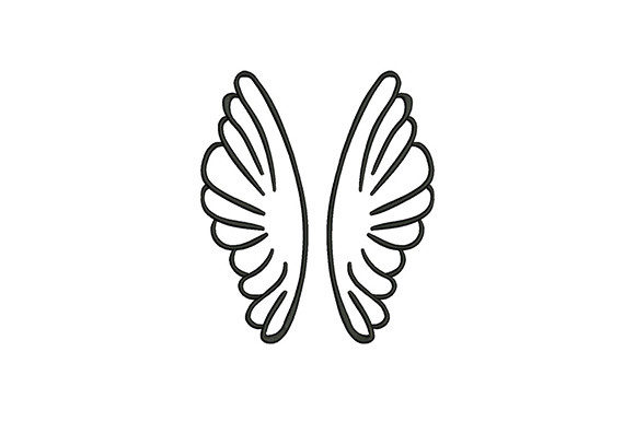 Unicorn Wings Line Art